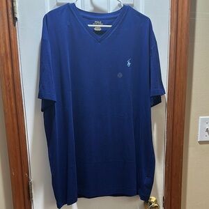 🔹Polo Ralph Lauren Classic Blue V-Neck Tee